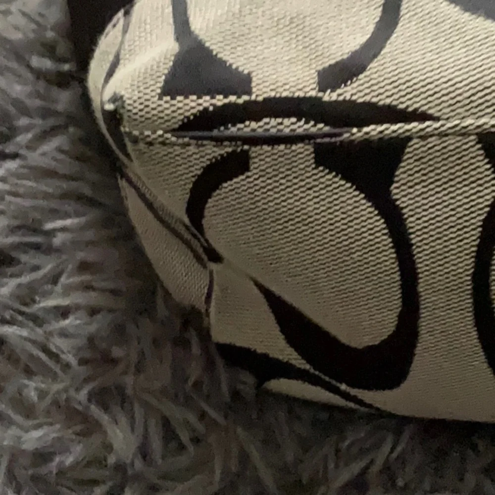 Coach Legacy Stripe Black and Taupe Signature Tote F17433